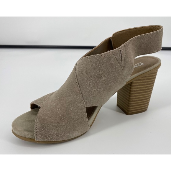 Kenneth Cole Beige Brown Cari Love Suede Leather Heels - Picture 4 of 8